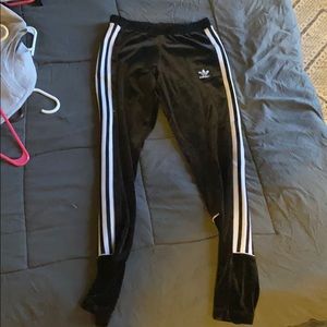 adidas velvet/velour track pants